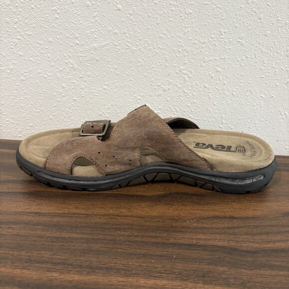 TEVA Lodo 2 Strap Leather Buckle Sandals Mens 10 Outdoor #6545 Shoc Pad Sole